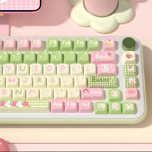 Strawberry Milk Rabbit Keycaps Set