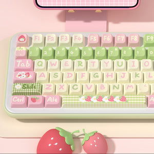 Strawberry Milk Rabbit Keycaps Set