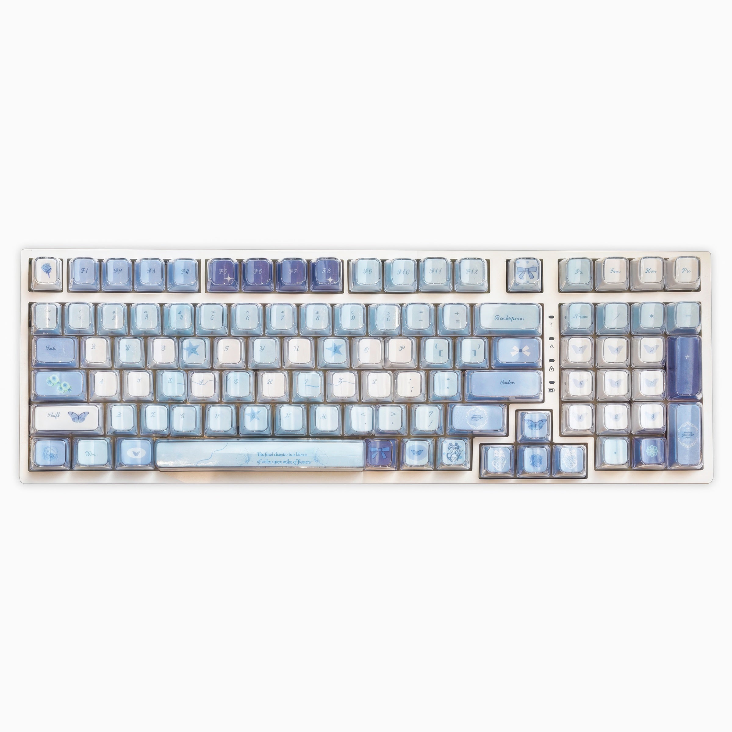 Blue Butterfly Keycaps Set