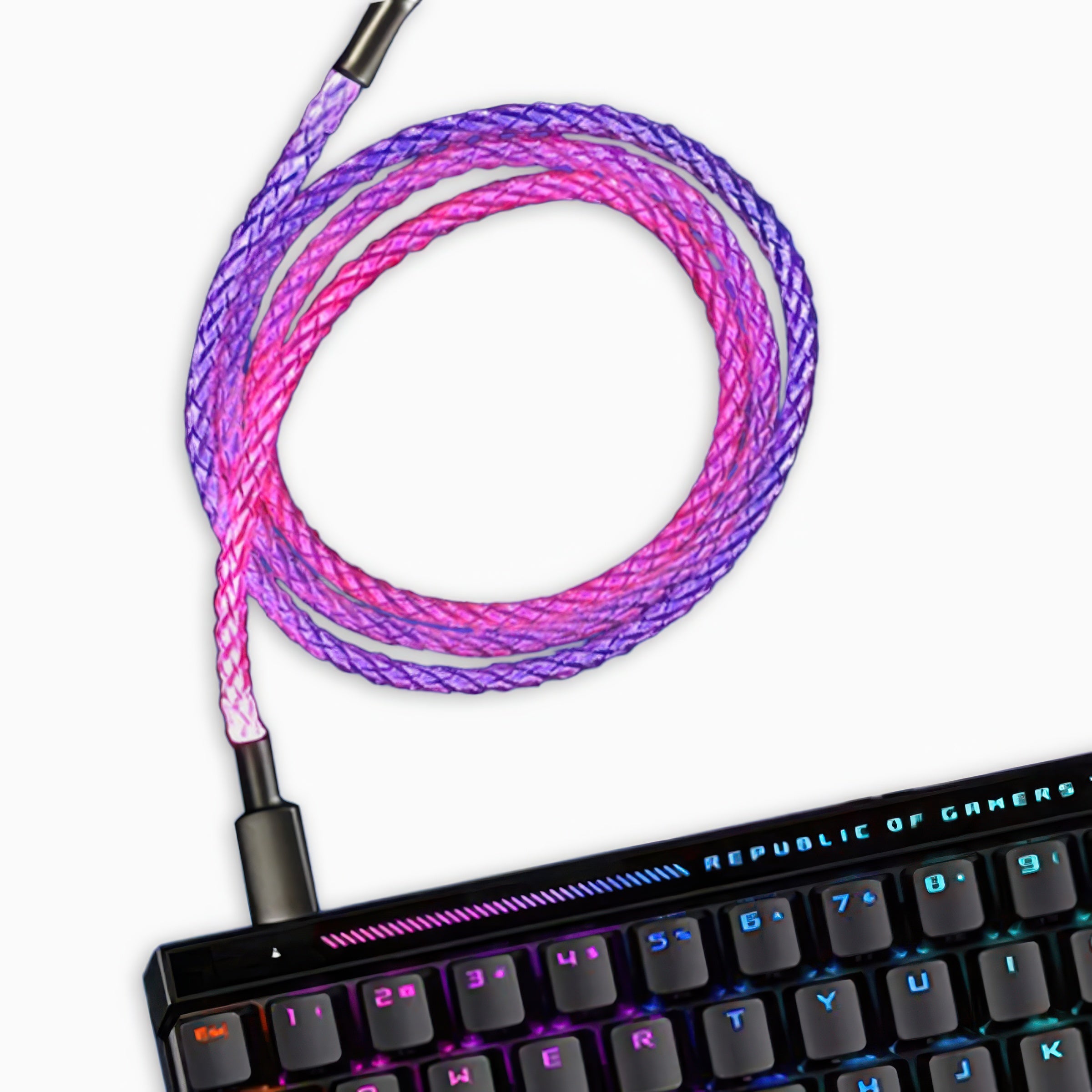RGB Keyboards Cable Coiled