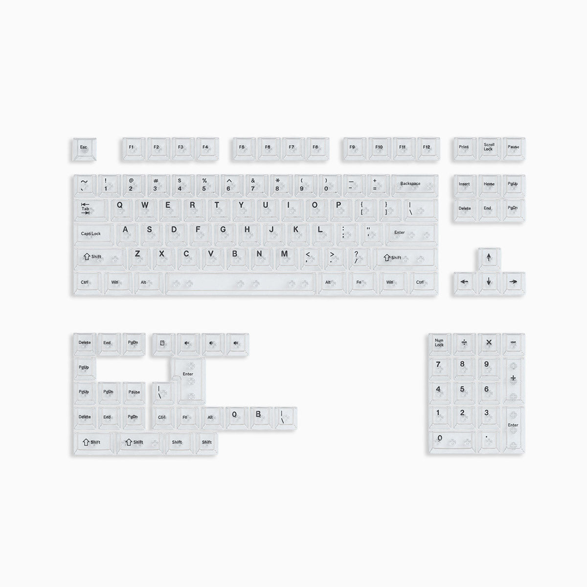 Crystal Clear Keycaps Set