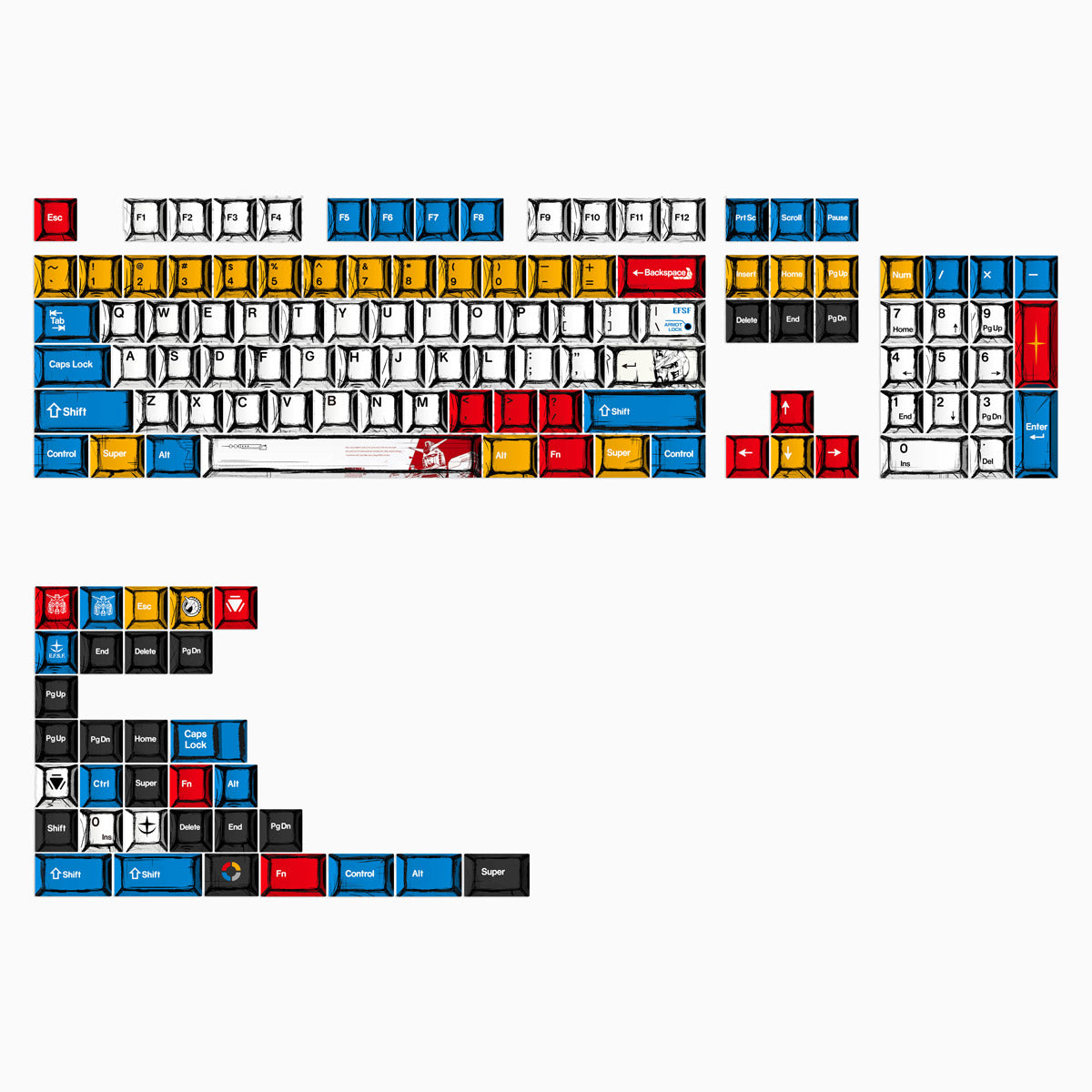 Anime Cartoon Keycaps Set