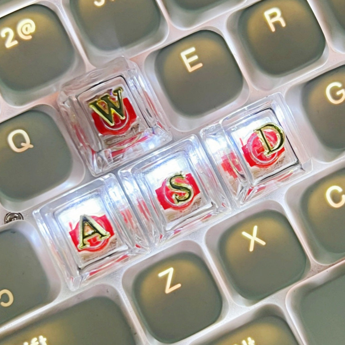 Gold Text Transparent Single Keycap