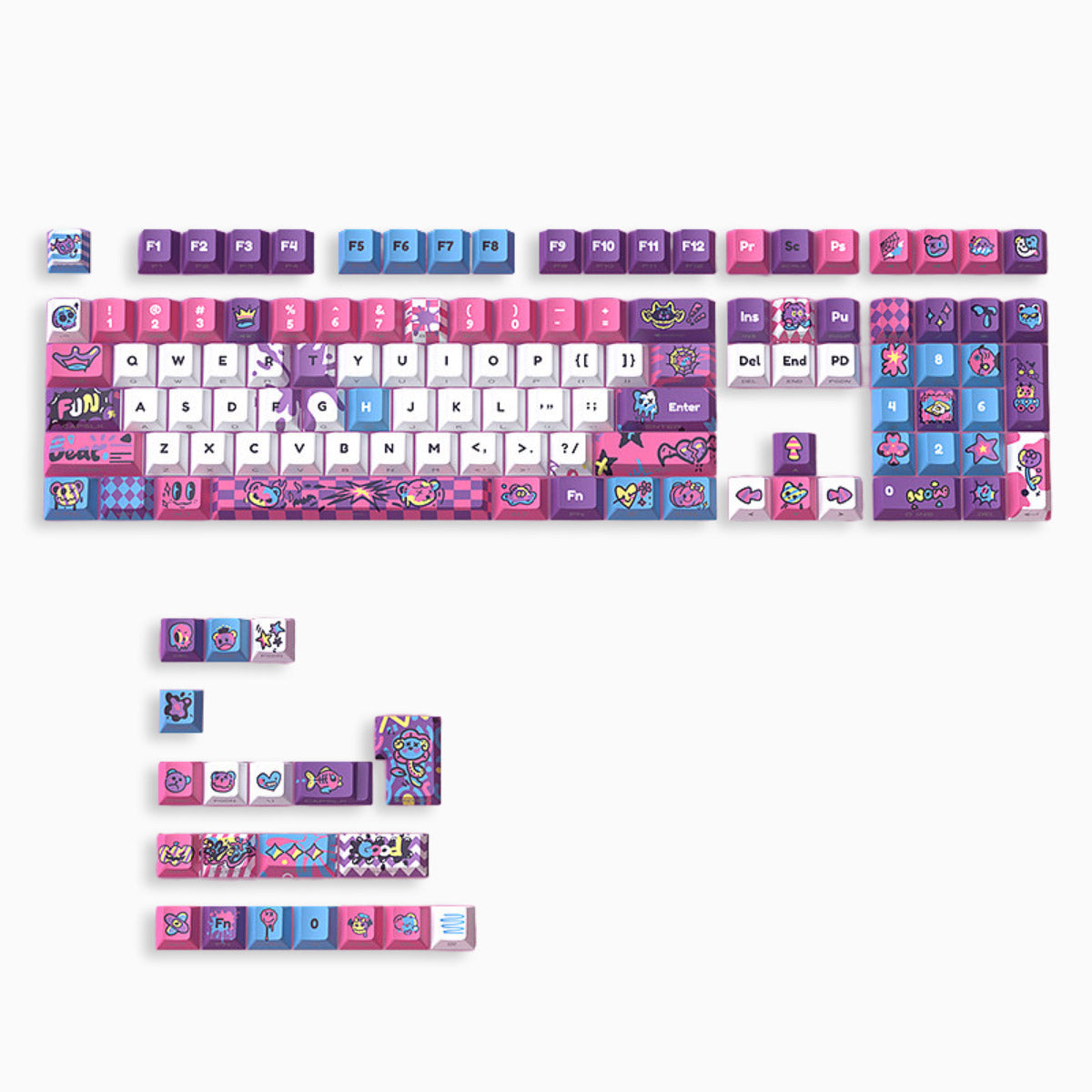 Graffiti Bear Keycaps Set